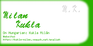 milan kukla business card
