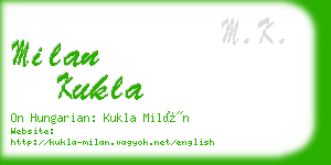 milan kukla business card